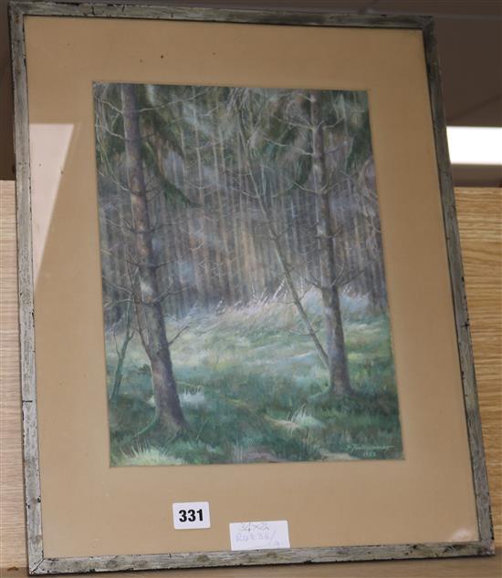 3 paintings, F. Kaltnrasser, Stacy Aumonier and Scandinavian mountain scene 34 x 26cm, 29 x 42cm, 22 x 30cm
